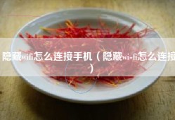 隐藏wifi怎么连接手机（隐藏wi-fi怎么连接）