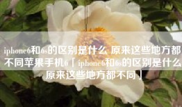 iphone6和6s的区别是什么 原来这些地方都不同苹果手机6「iphone6和6s的区别是什么 原来这些地方都不同」