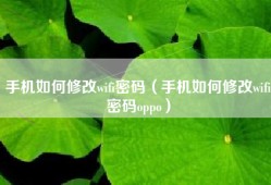 手机如何修改wifi密码（手机如何修改wifi密码oppo）